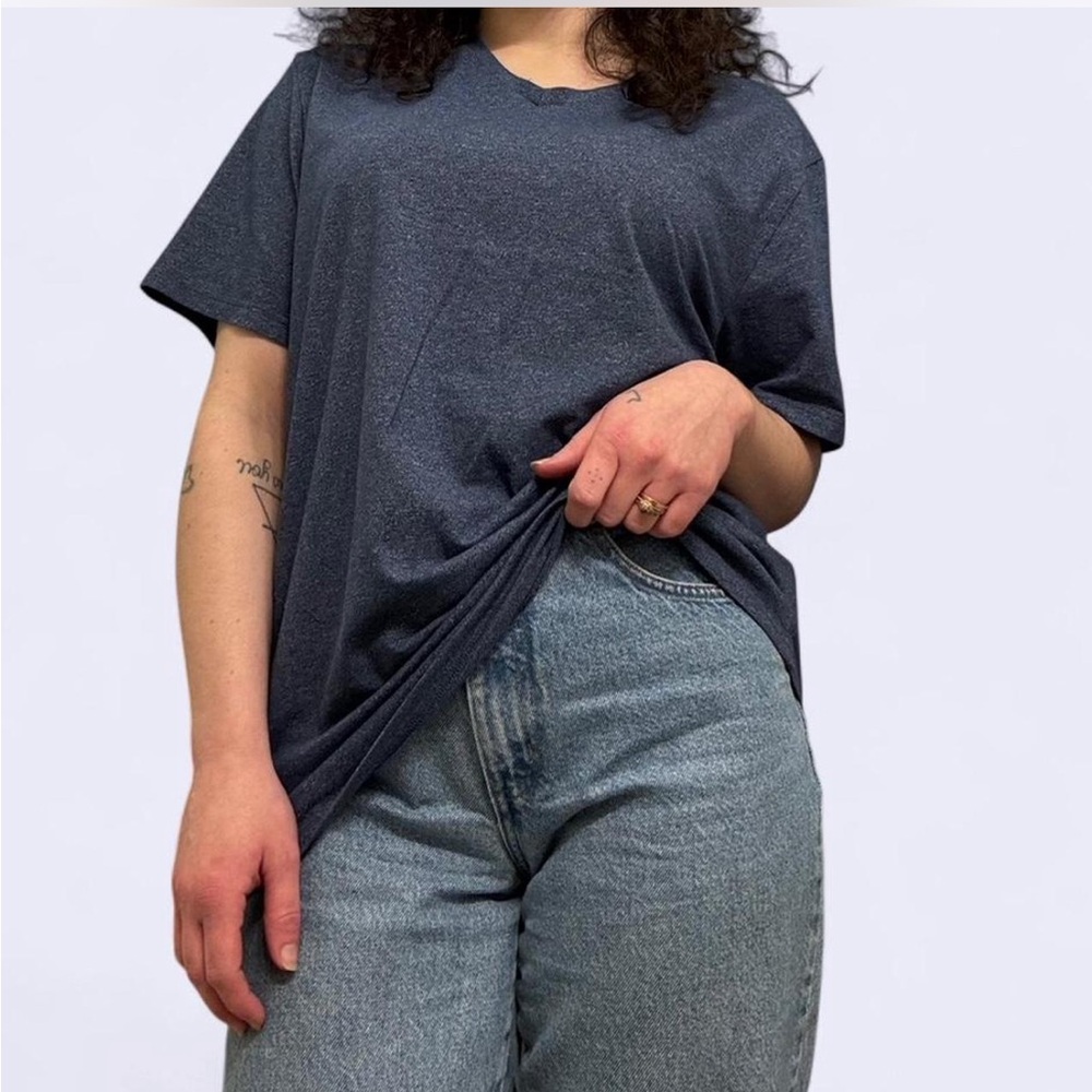 Structure Slim Fit V-Neck T-Shirt - Heathered Blue